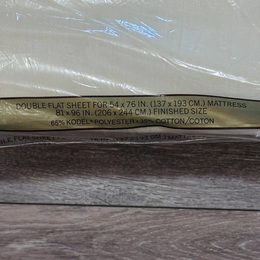 Vtg Ivory Springmaid Wondercale No Iron Percale Double Flat/fitted Sheet Set NIP